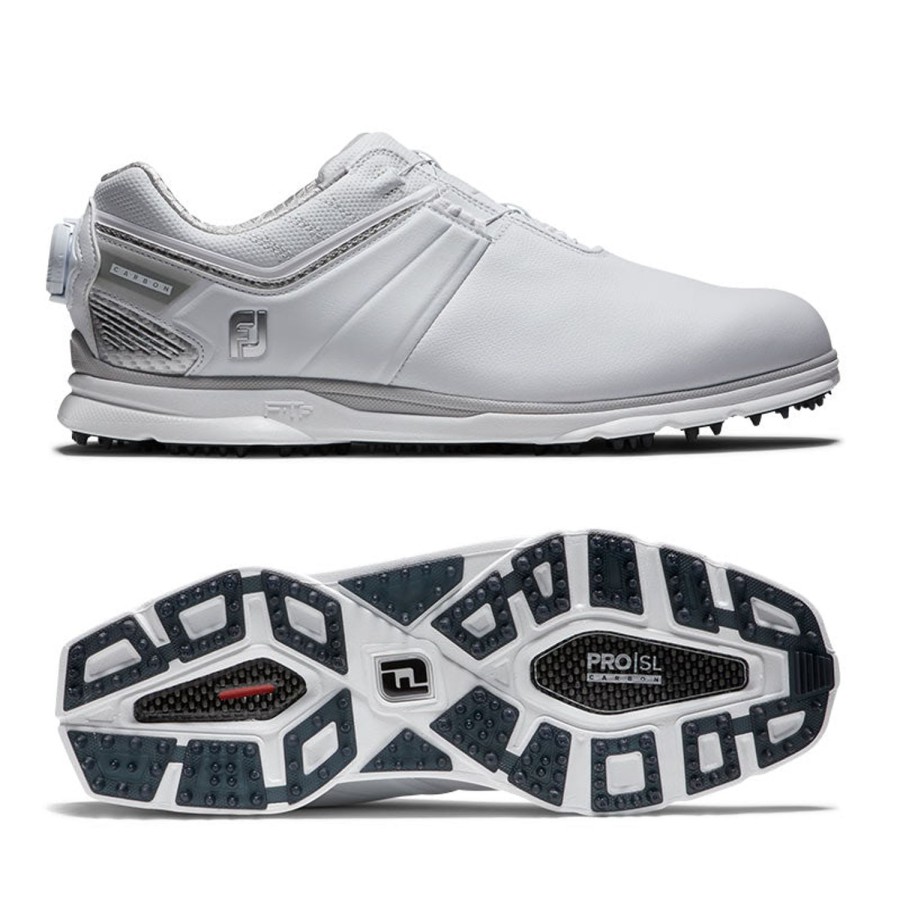 Chaussures FootJoy Chaussures De Golf Homme | Pro Sl Boa Carbon Blanc 53085 Homme