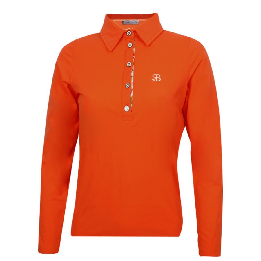 Vetements Chiberta Polos | Polo Manches Longues Cyclamen H3 Orange/50 Femme