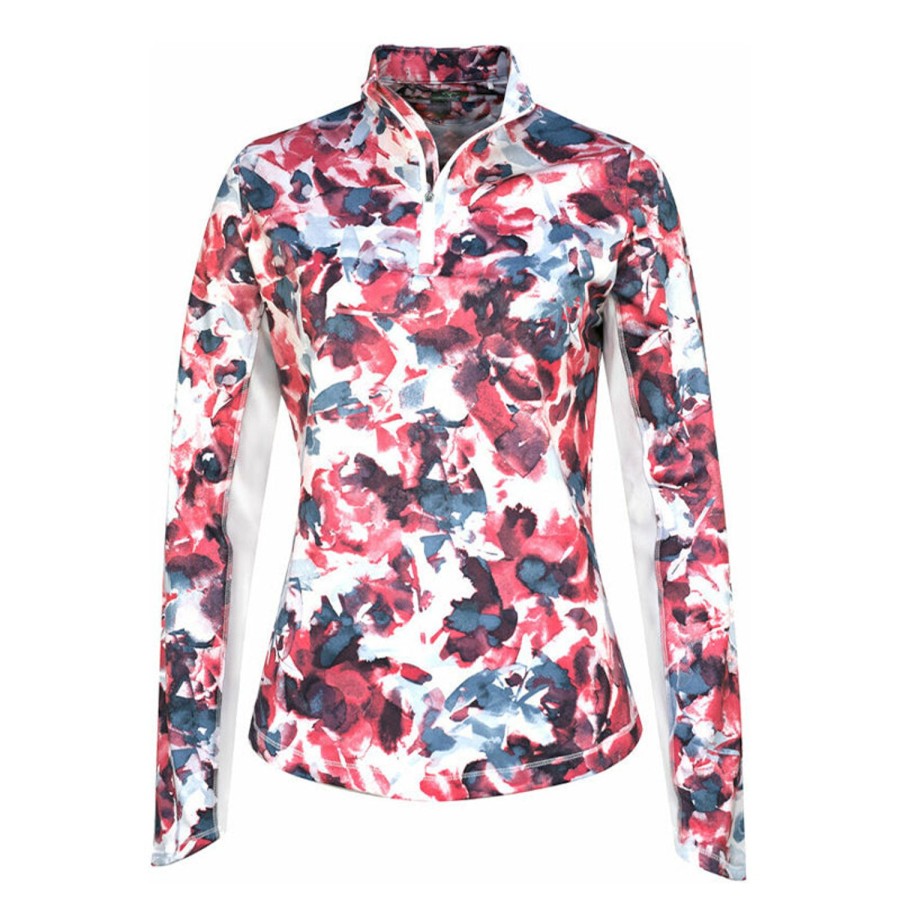 Vetements Callaway Golf Polos | Polo Manches Longues Brushed Floral Fruit Dove Femme