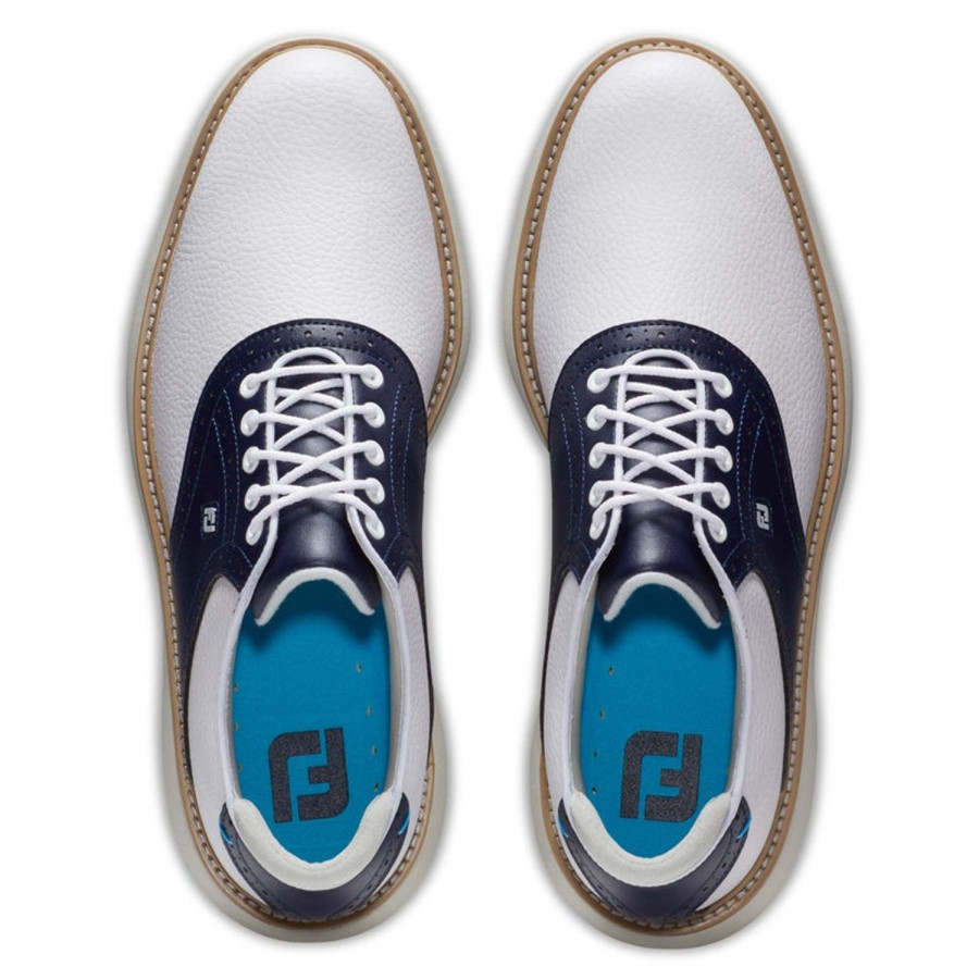 Chaussures FootJoy Chaussures De Golf Homme | Fj Traditions 57899 Blanc/Marine Homme