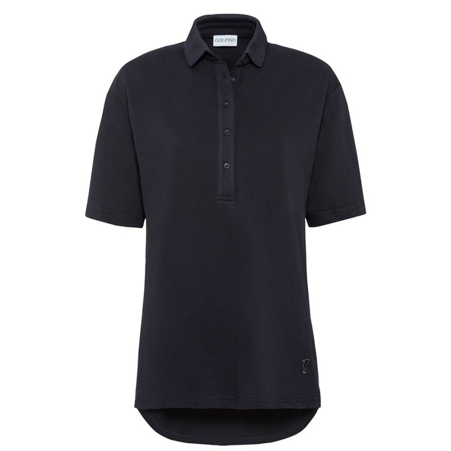 Vetements Golfino Polos | Polo Coton Melange 6337022E1 Marine/580 Femme