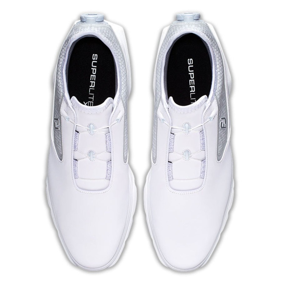 Chaussures FootJoy Chaussures De Golf Homme | Superlites Xp Boa 58091 Blanc/Argent Homme