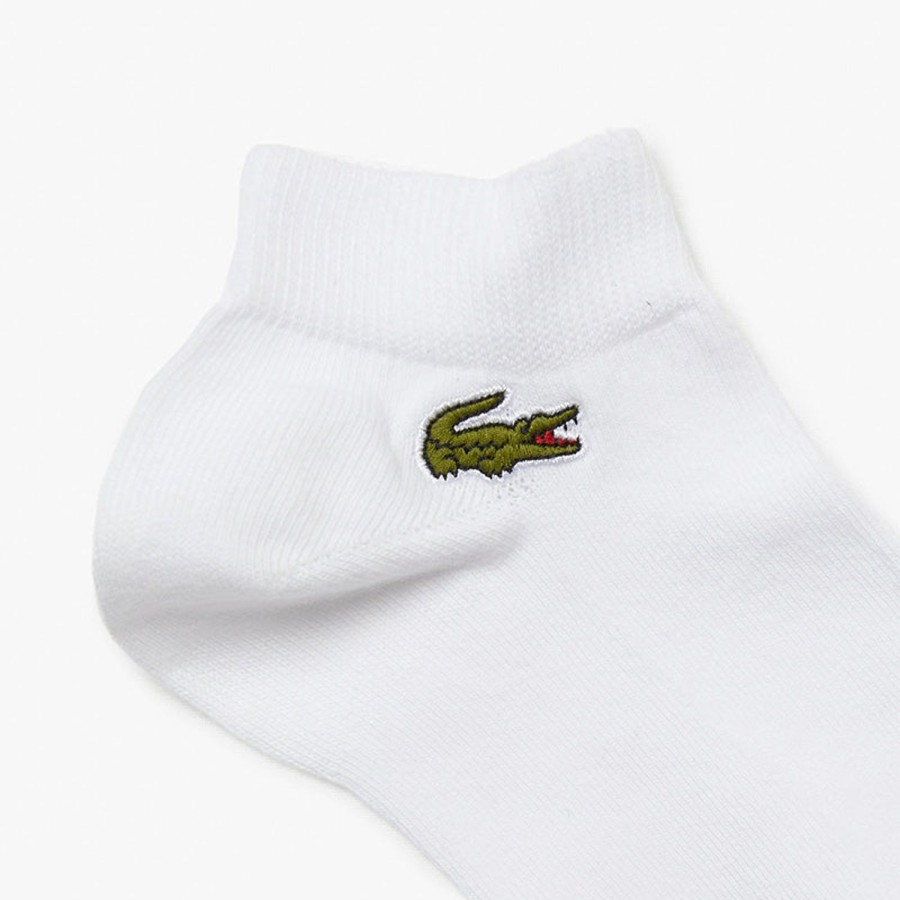 Vetements Lacoste Chaussettes | 3 Paires De Socquettes Blanc Homme