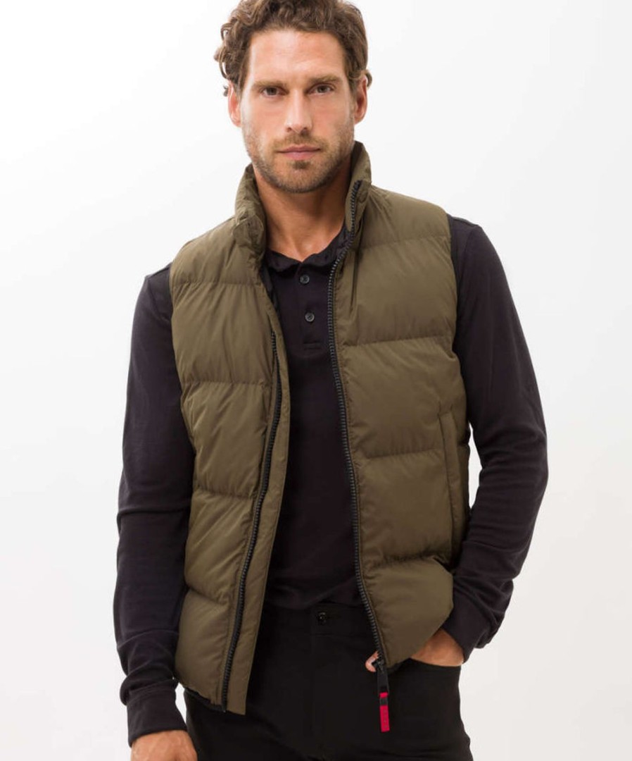 Vetements Brax Golf Vestes Et Coupe-Vent | Veste Sans Manches Style Dino Deep Pine Homme