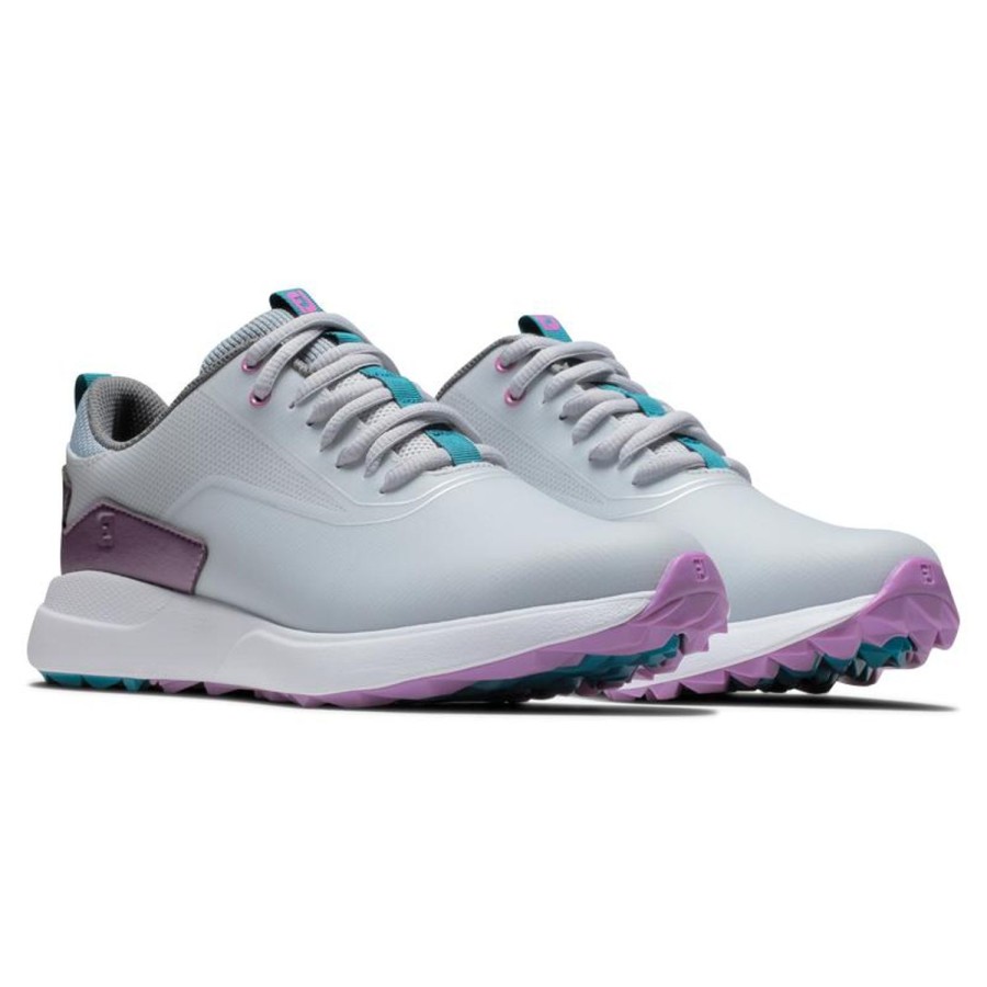 Chaussures FootJoy Chaussures De Golf Femme | Performa 99204 Grey/White/Purple Femme