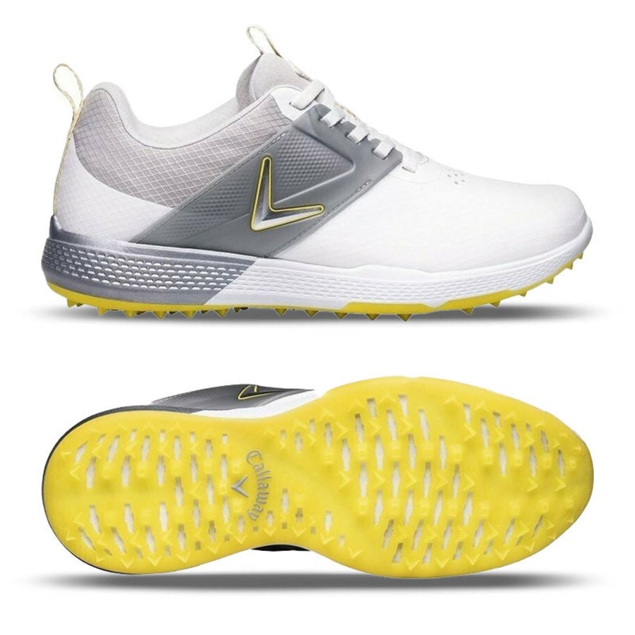 Chaussures Callaway Golf Chaussures De Golf Homme | Nitro Blaze Blanc Gris Jaune M593/187 Homme