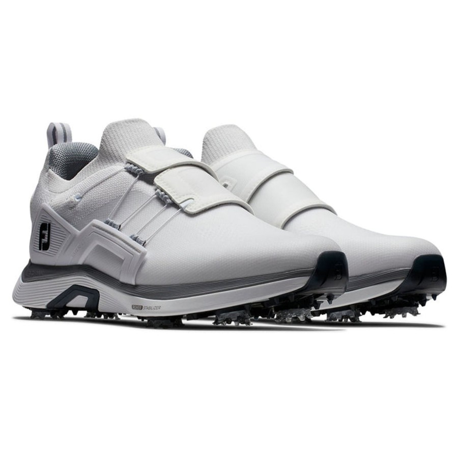 Chaussures FootJoy Chaussures De Golf Homme | Hyperflex Boa 51099 White Grey Homme