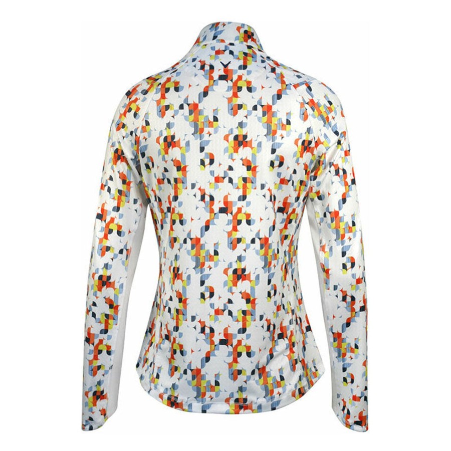 Vetements Callaway Golf Polos | Polo Manches Longues Geo Printed White Femme